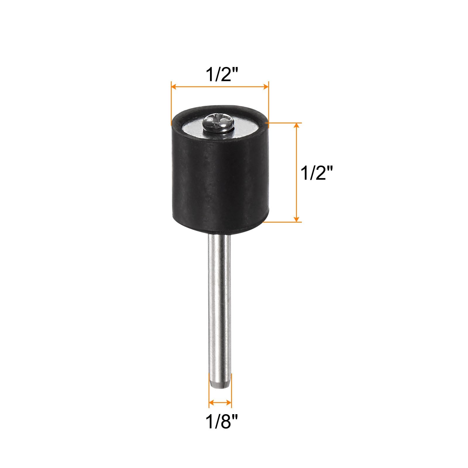 10 Pcs 1/2 Inch Rubber Mandrel Sand Drum Holder 1/8 Inch Shank for Dremel Rotary