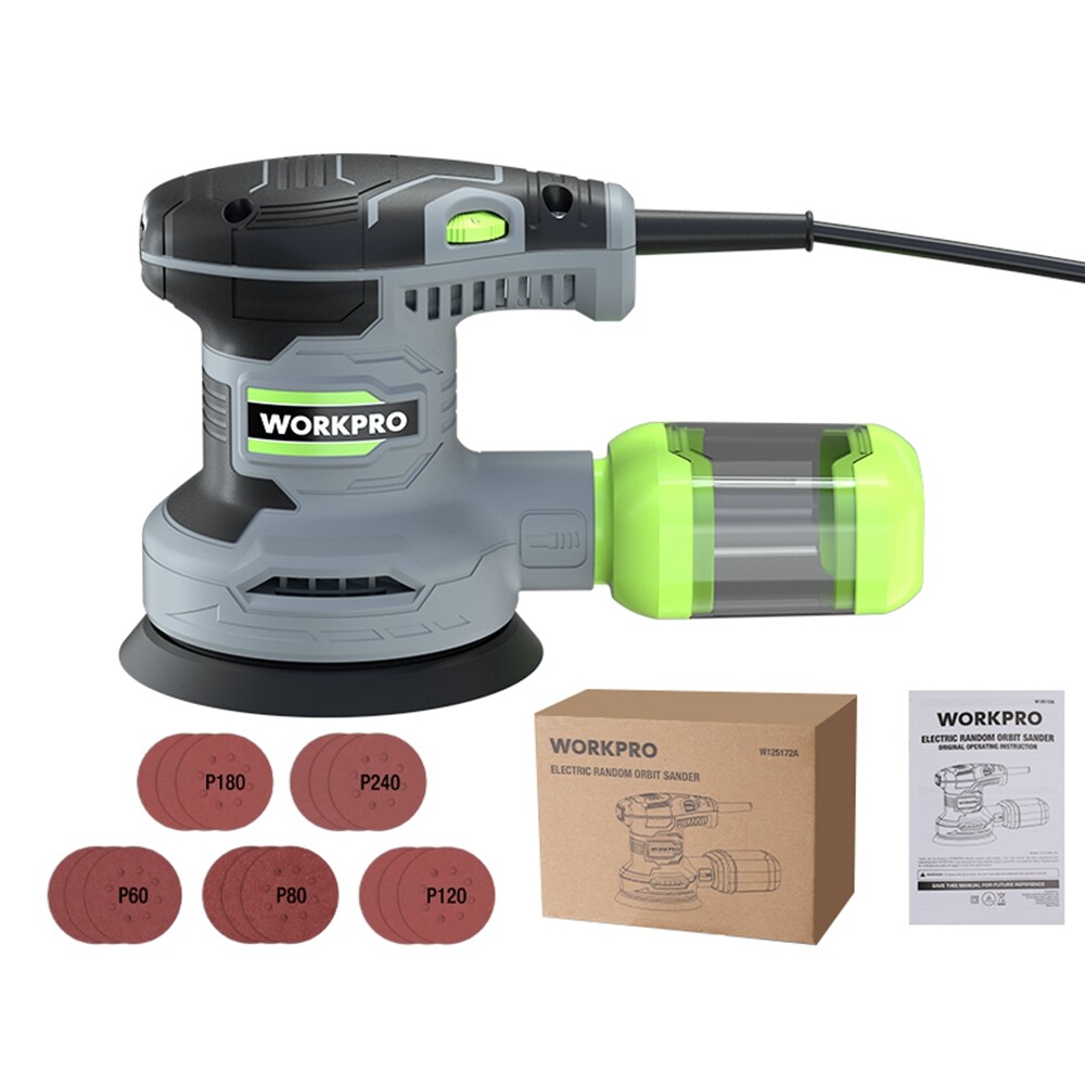 5″ Random Orbit Sander 7000 to14000 RPM 6 Variable Speeds 2.5Amp Electric Sander