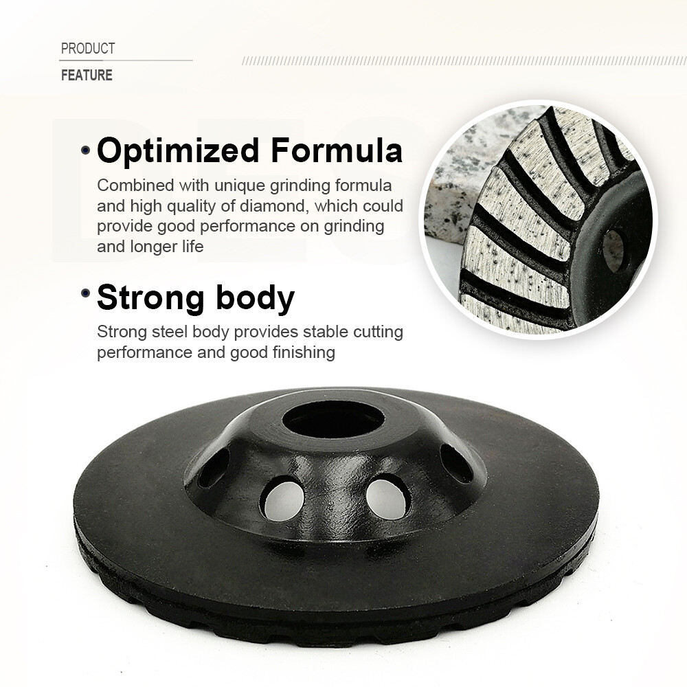 4.5″ / 5″ Diamond Turbo Row Grinding Cup Wheel Sanding Disc Concrete Marble Tile