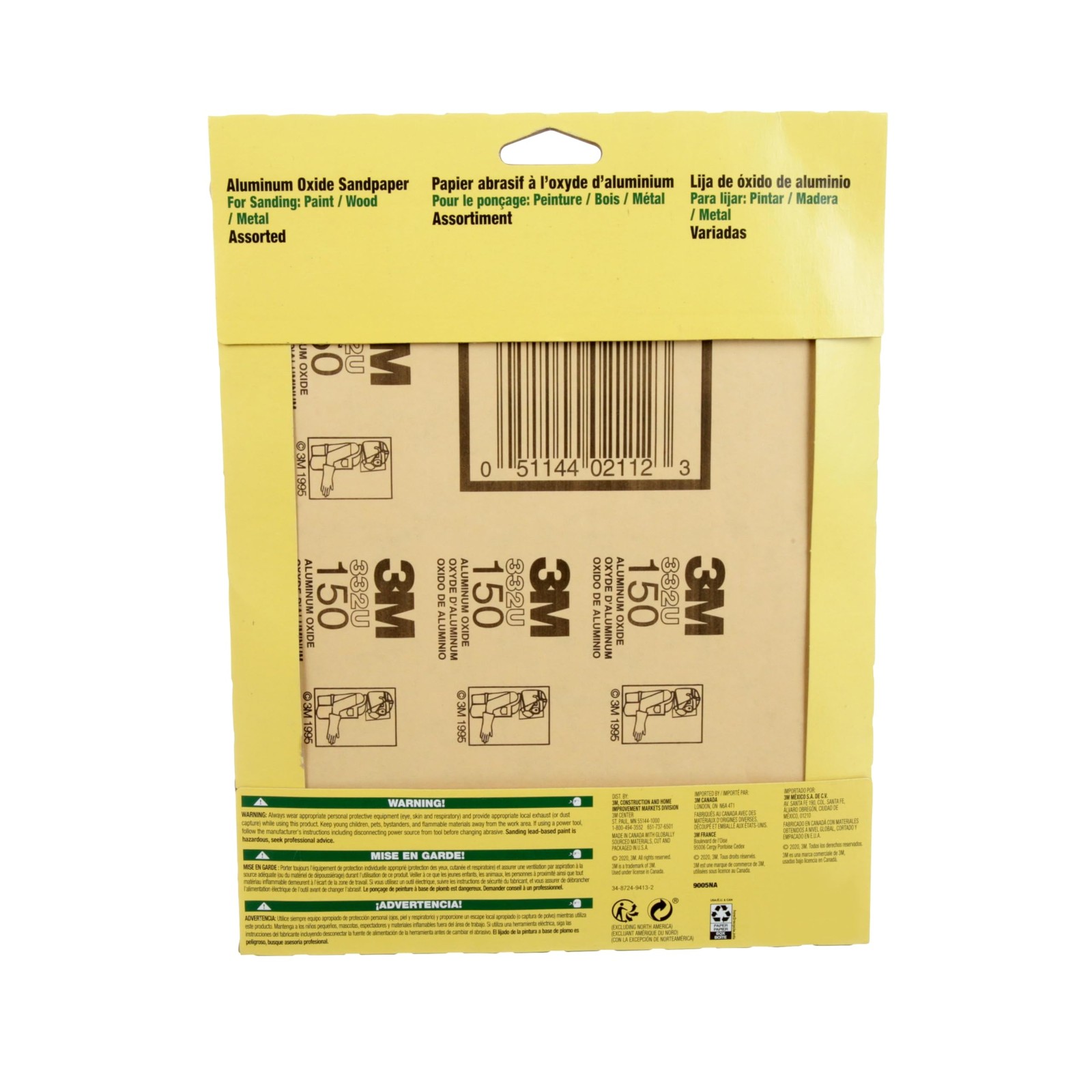 3M Aluminum Oxide Sandpaper, 5 Sheets, Assorted 2-Pack (10 Sheets),
