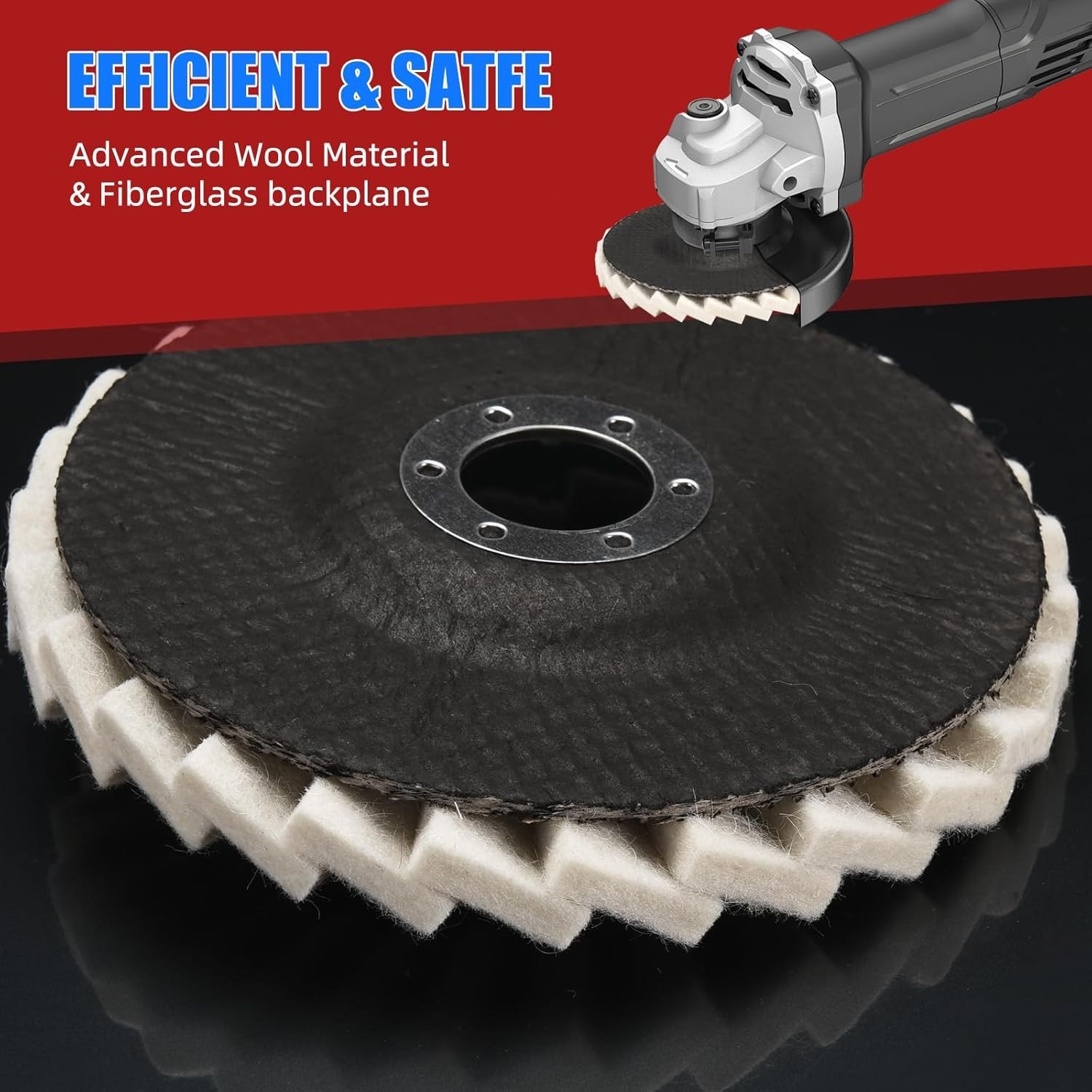 5pcs 4.5/5″ Wool Polishing Wheels Buffer Pads Flap Felt Polishing Finishing Disc