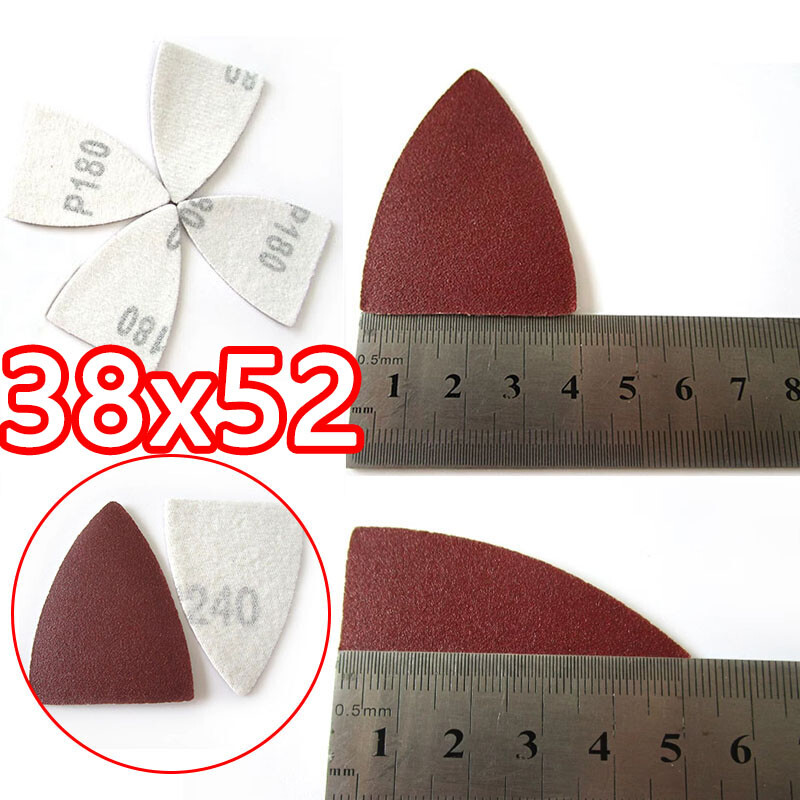 38x52mm Dry Triangular Sandpaper Polish Sanding Grit P60 P80 P120 P180 P240 P320