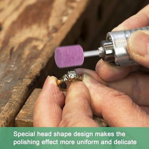-Pack Abrasive Mounted Stone Grinding Bits, 1/4 in(6mm) Shank Aluminum 25mm 5