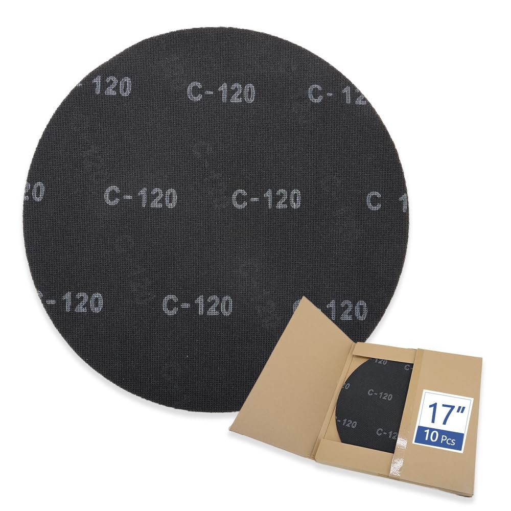 10 PCS 17 Inch Sanding Screen Discs Black Silicon Carbide 120 Grit Wood Floor