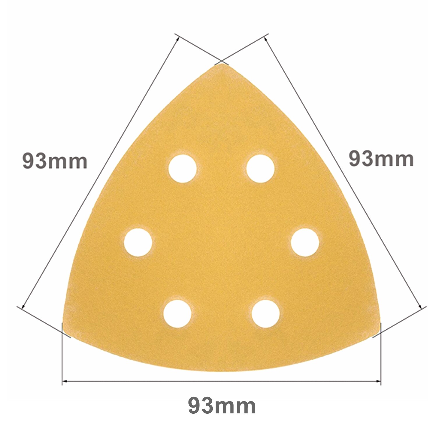 48PCS 93mm Triangle Mouse Sanding Sheets 6Hole AO Hook&Loop 60-320 Grit For Wood