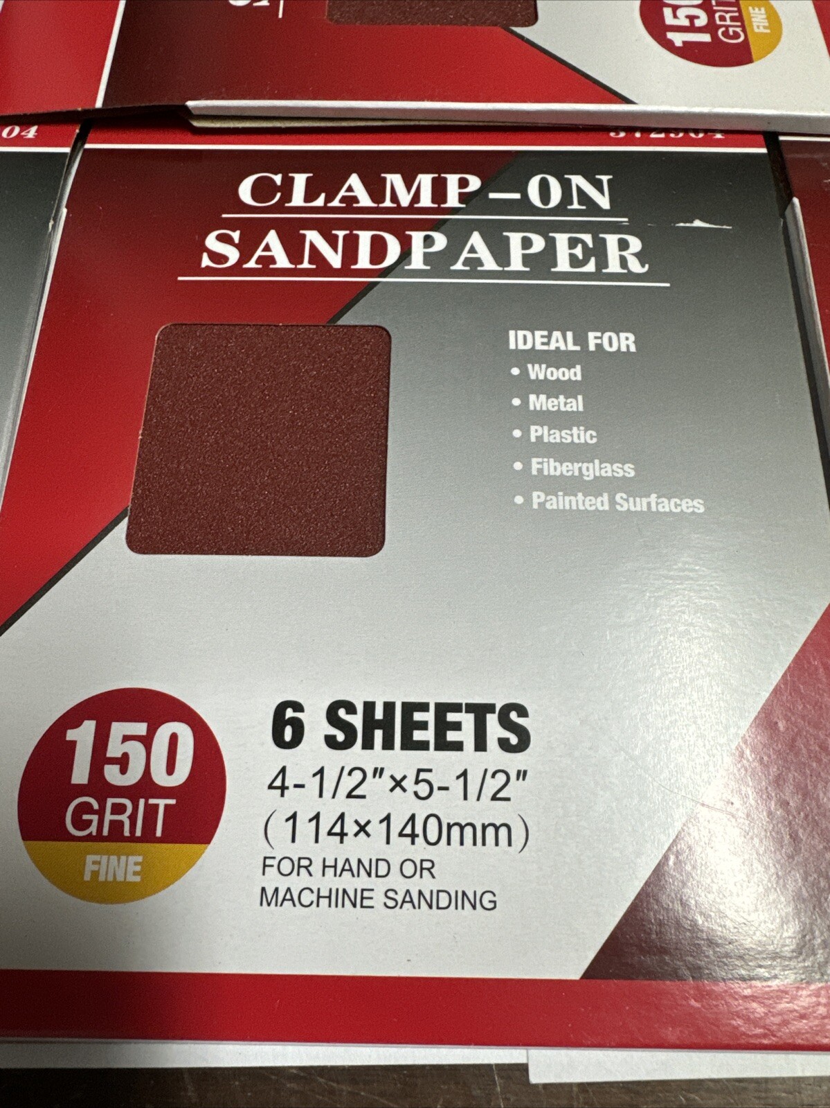 24 SHEETS- 4.5″ x 5.5″ Palm Sander 1/4″ Sheets Clamp on Sandpaper 150 GRIT