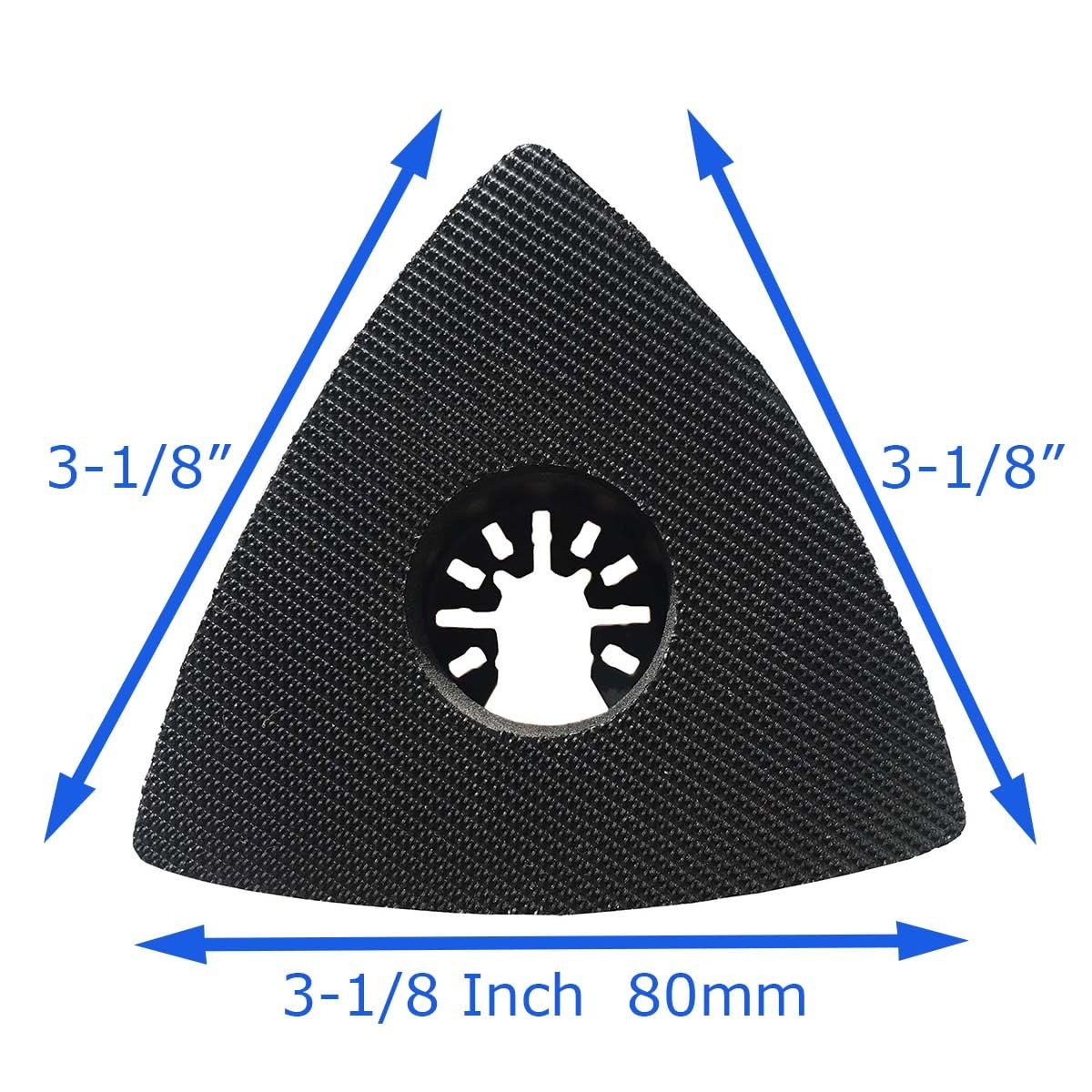 XXGO 3 Pcs 3-1/8 Inch 80mm Triangular Triangle Sanding Pad – 3 Pcs, Black