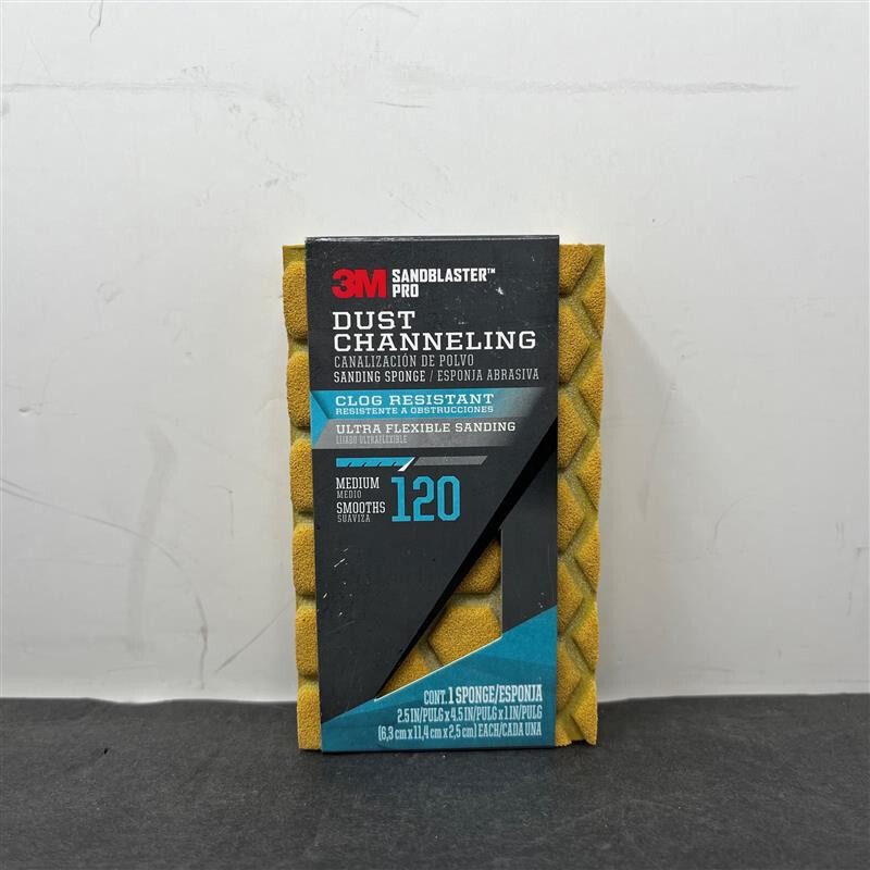 3M SandBlaster Pro Medium 120-Grit Sanding Sponge 2.5-in x 4.5-in (12 Pack) NEW