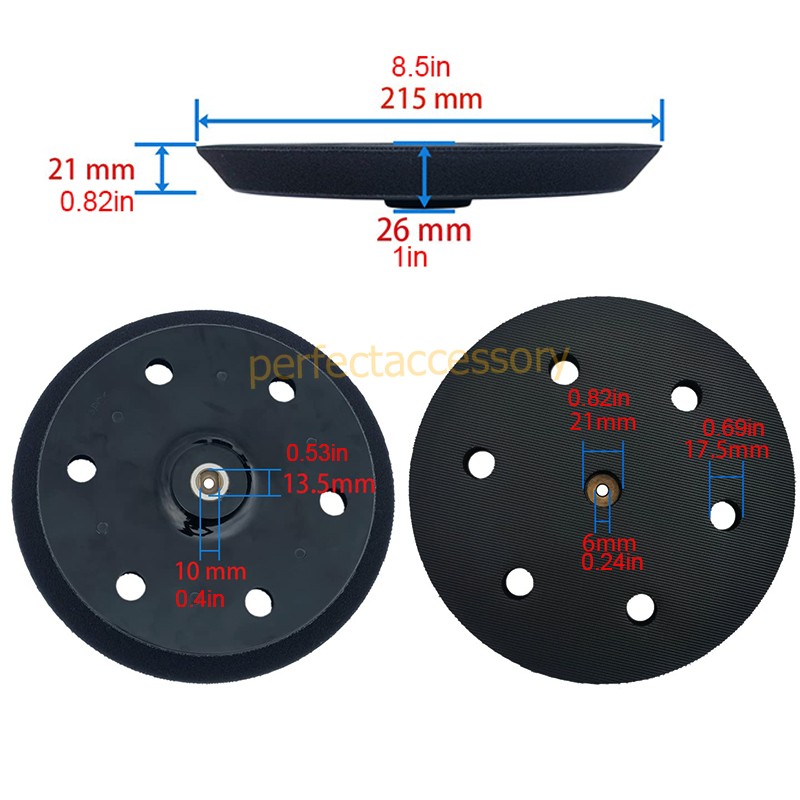 9-Inch 6 Hole Hook & Loop Sanding Pad Backing Plate for Drywall Orbital Sander