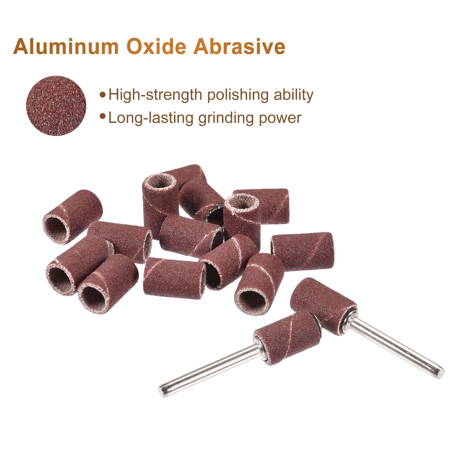 100Pcs 1/4 Inch Sanding Sleeves Set 240 Grit with 2Pcs 1/8 Inch Mandrels