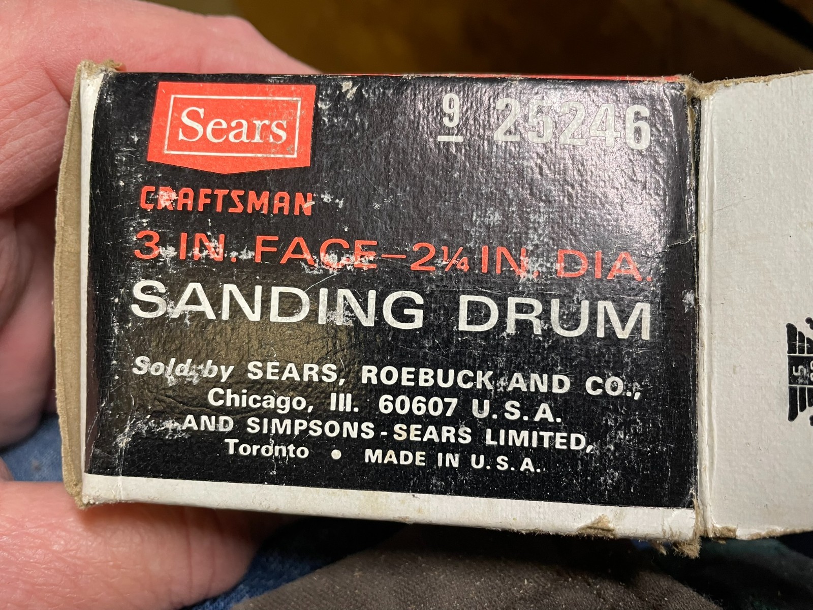 Vintage Sears Craftsman 3” Face – 2¼” Diameter Sanding Drum, 9-25246