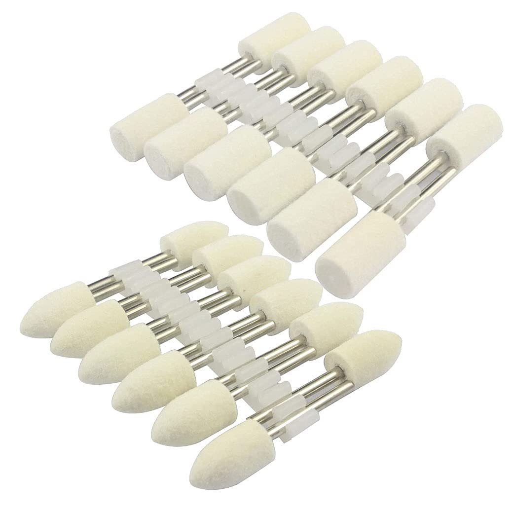 Wool Polishing Bits 24 Pcs Felt Buffing Grinding 10mm Head 1/8 Inch Shank