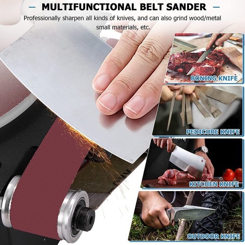Disc Mini Belt Sander Sharpener Electric Bench With 10 Belts & Sanding Papers