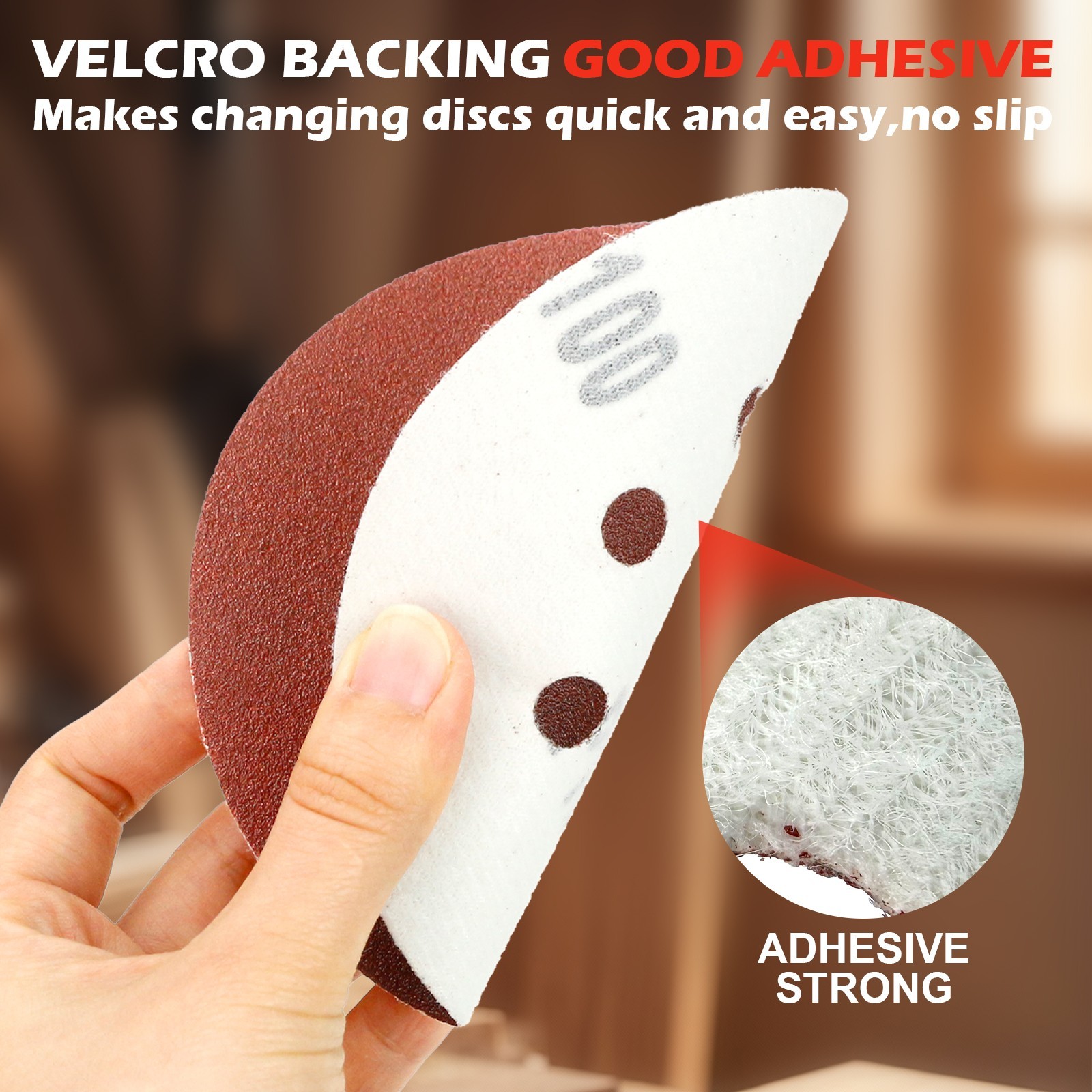 Premium 5″ 8 Hole 60 Grit Sanding Discs 50 Pcs Hook Loop Flocked Sandpaper Pads