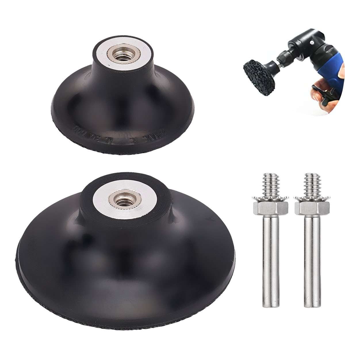2PCS 2in 3in Sanding Disc Holder Mandrel 1/4″ Shank Roll Lock Rotary Pad Holder
