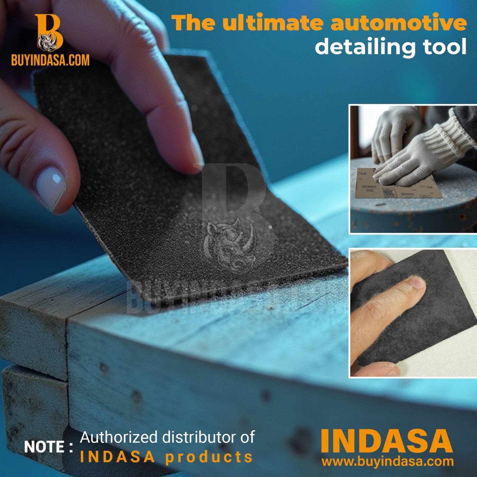 Indasa 50 PCS 9×11” Rhynowet Wet & Dry Sandpaper Sheets, 80-2500 Grit Range