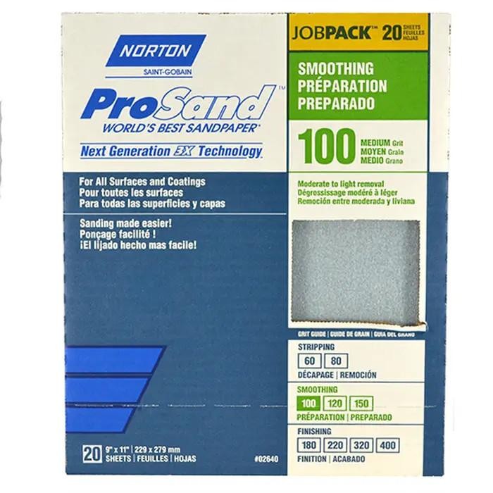 Norton 3X ProSand 9 x 11 Inch Sandpaper Sheets 20 Pack Wood Metal Choose Grit