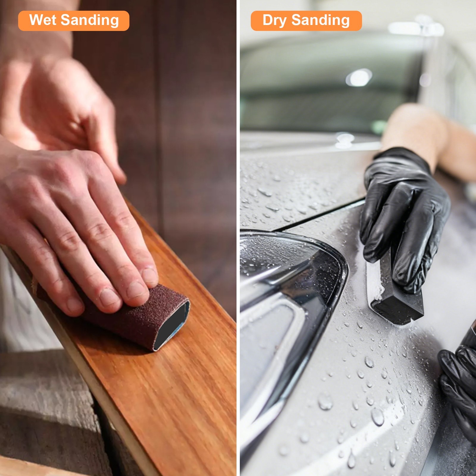 7Pcs Sanding Block Kit Flexible EVA Foam Wet or Dry for Automotive or Woodwork