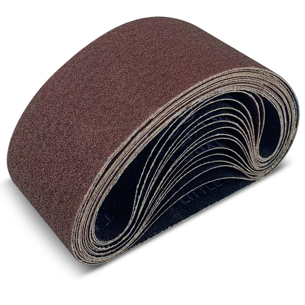15 Pcs 2-1/2 x 16 Inch Assorted Aluminum Oxide Belt Sander Sanding Belt – 3 E…