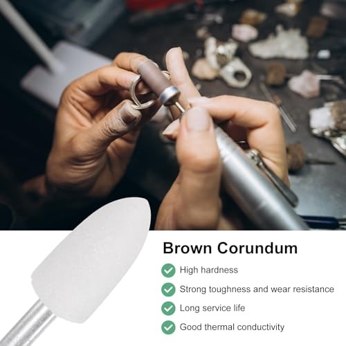 -Pack Abrasive Mounted Stone Grinding Bits, 1/4 in(6mm) Shank Aluminum 16mm 5