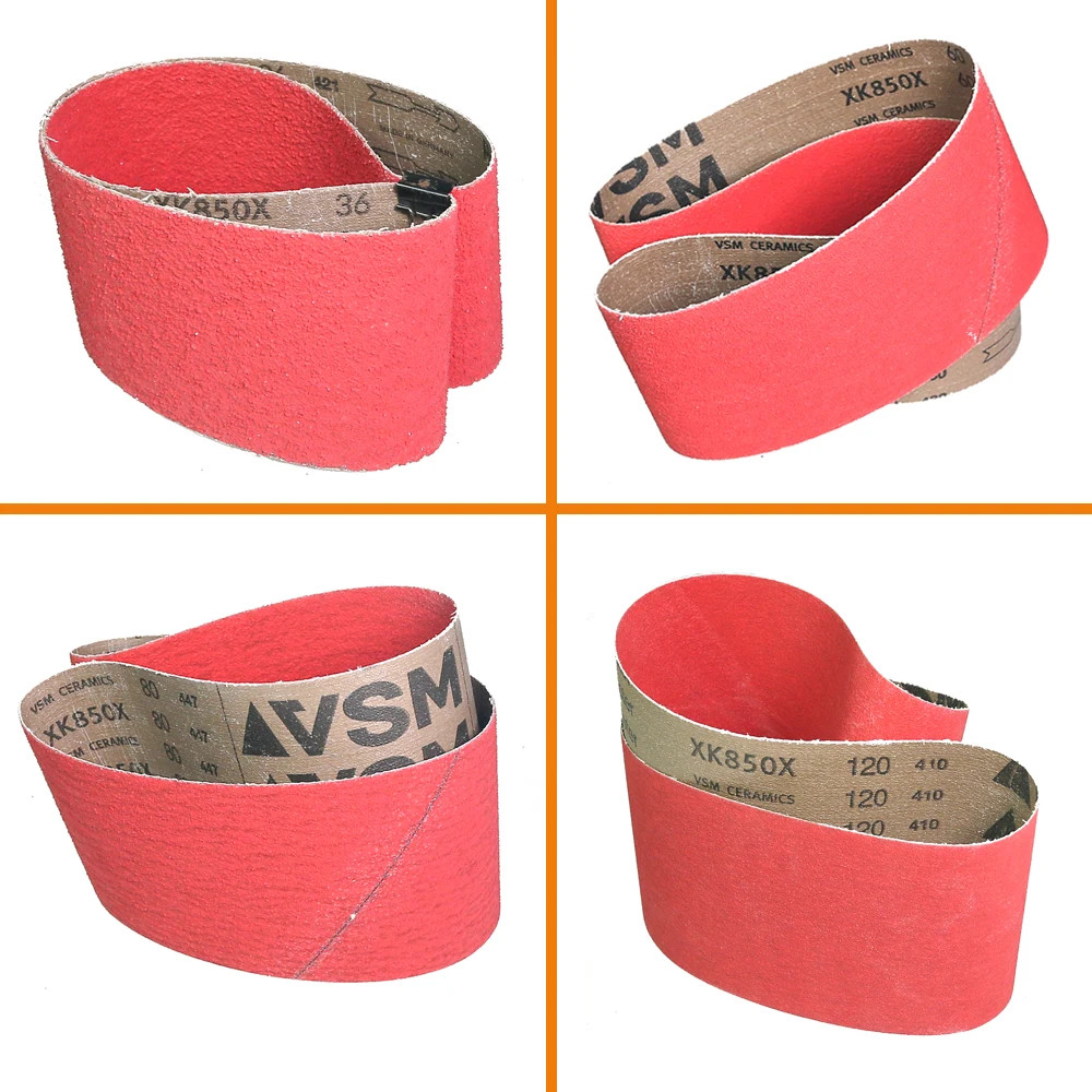 4pcs 4×36″ XK850X Ceramic Abrasive Sanding Belts 915x100mm Hard Metal Grinding