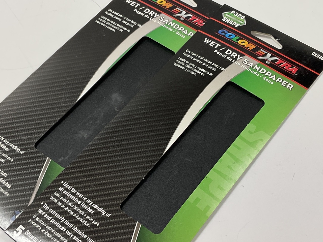 (2) Pack Of 5 Color Extra WET/DRY Sandpaper Sheets 320 Grit Shape 3-2/3″X9″