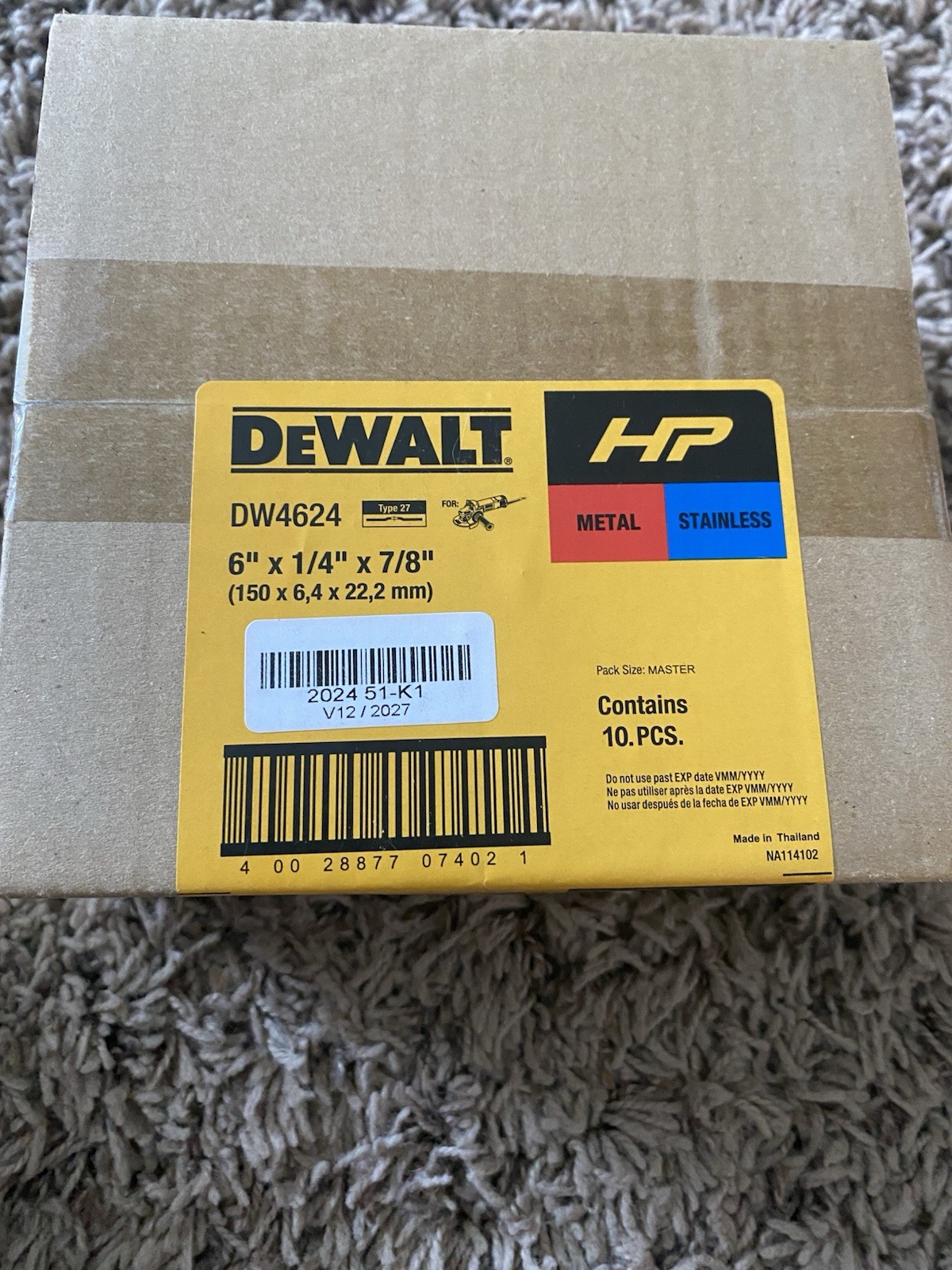 DEWALT DW8725 Metalthin Cutoff Wheel 10 Pack