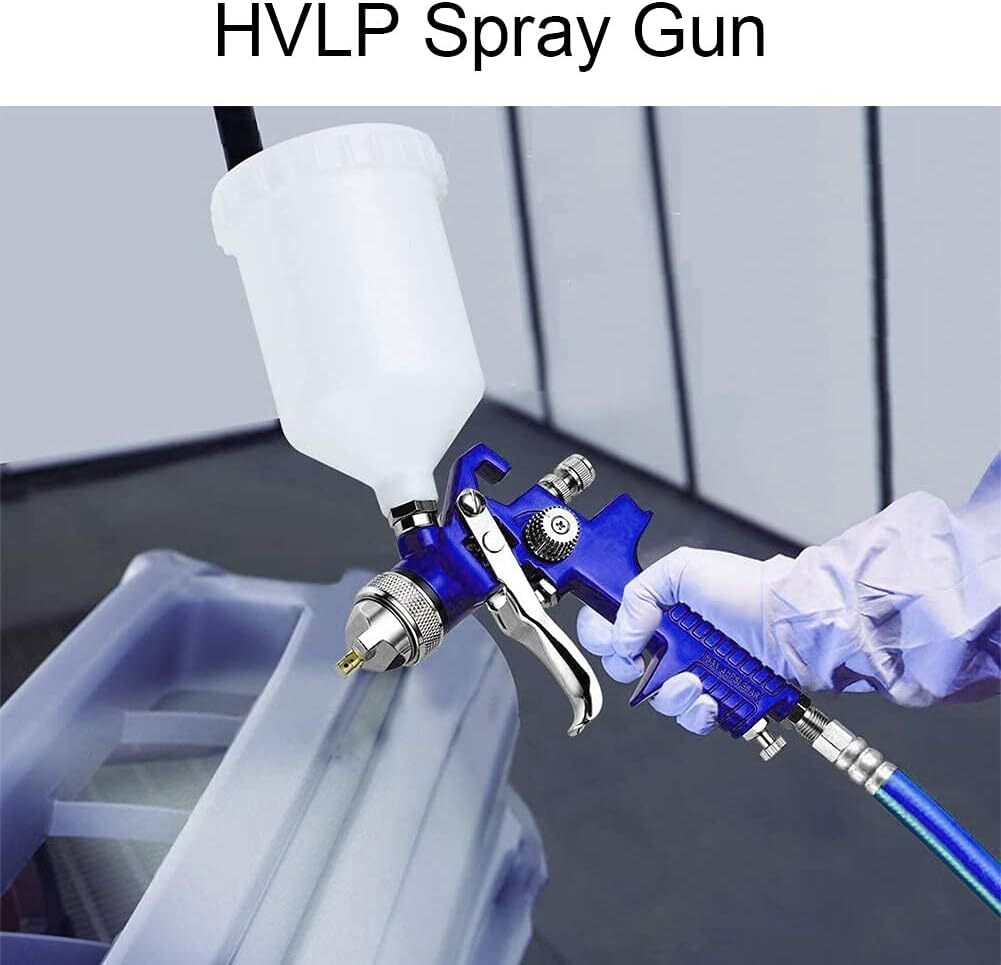 2 x HVLP Spray Gun Kit Air Gravity Feed Vehicle Car Paints 1.4MM 0.8MM Nozzle