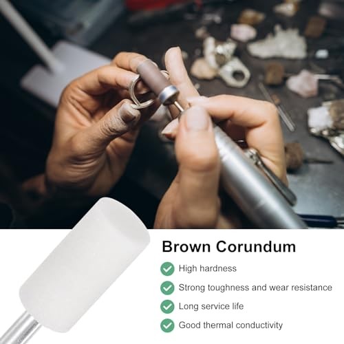 -Pack Abrasive Mounted Stone Grinding Bits, 1/4 in(6mm) Shank Aluminum 16mm 5
