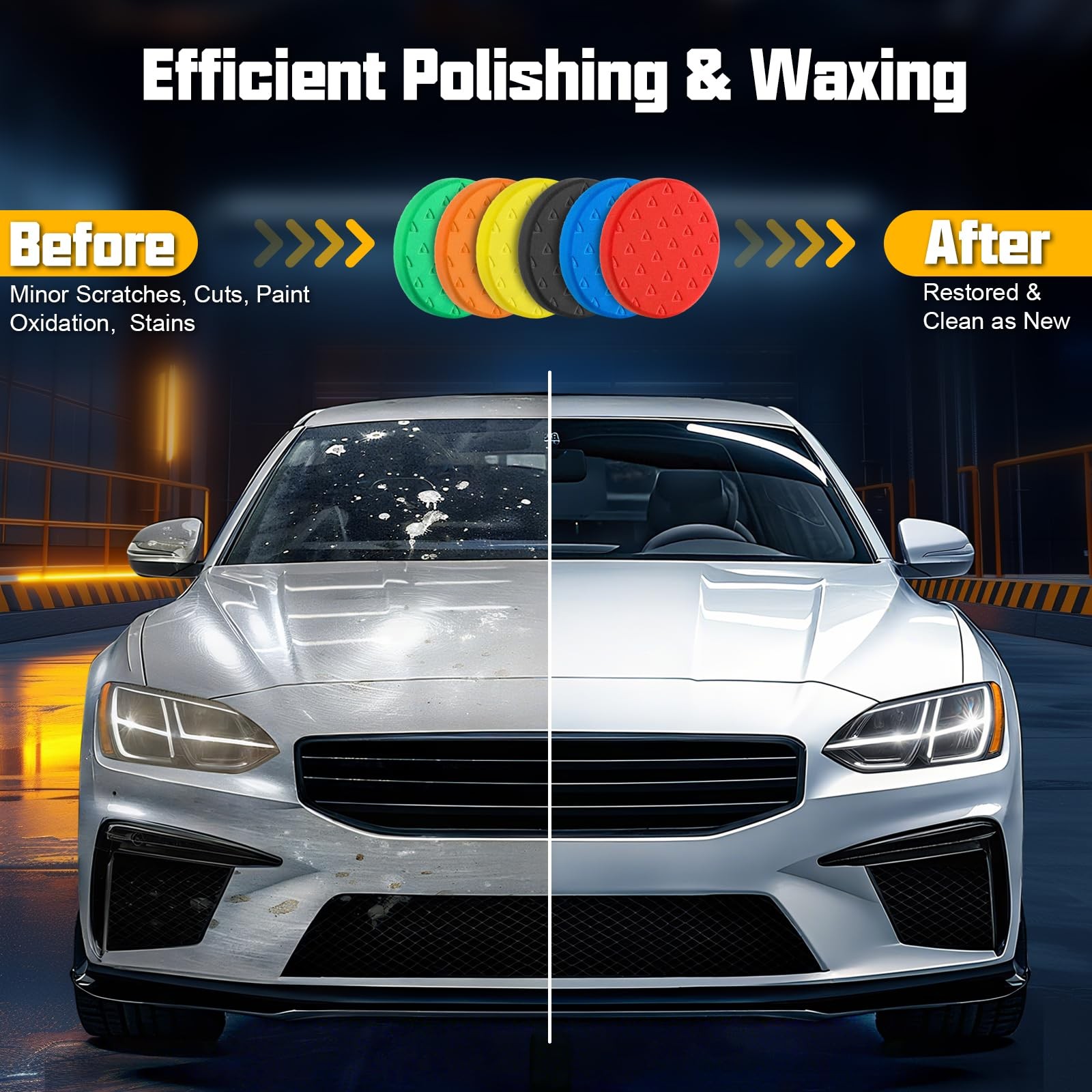 6 Pcs Buffing Polishing Pads, 5.5 Inch Pads for 5 Inch, 6P