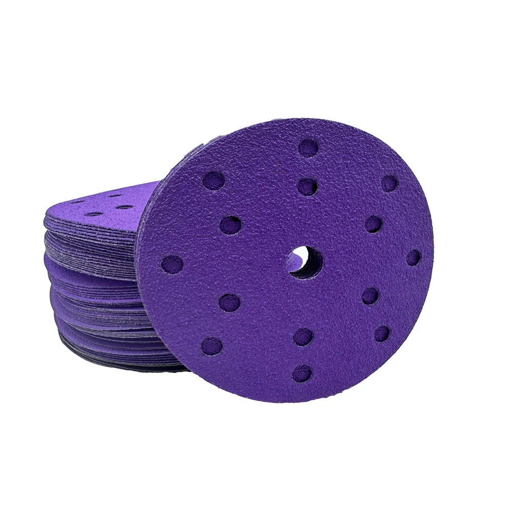 25/50PCS 6”150mm Ceramic Sanding Discs P60-180 Hook & Loop 15-H for Polishing