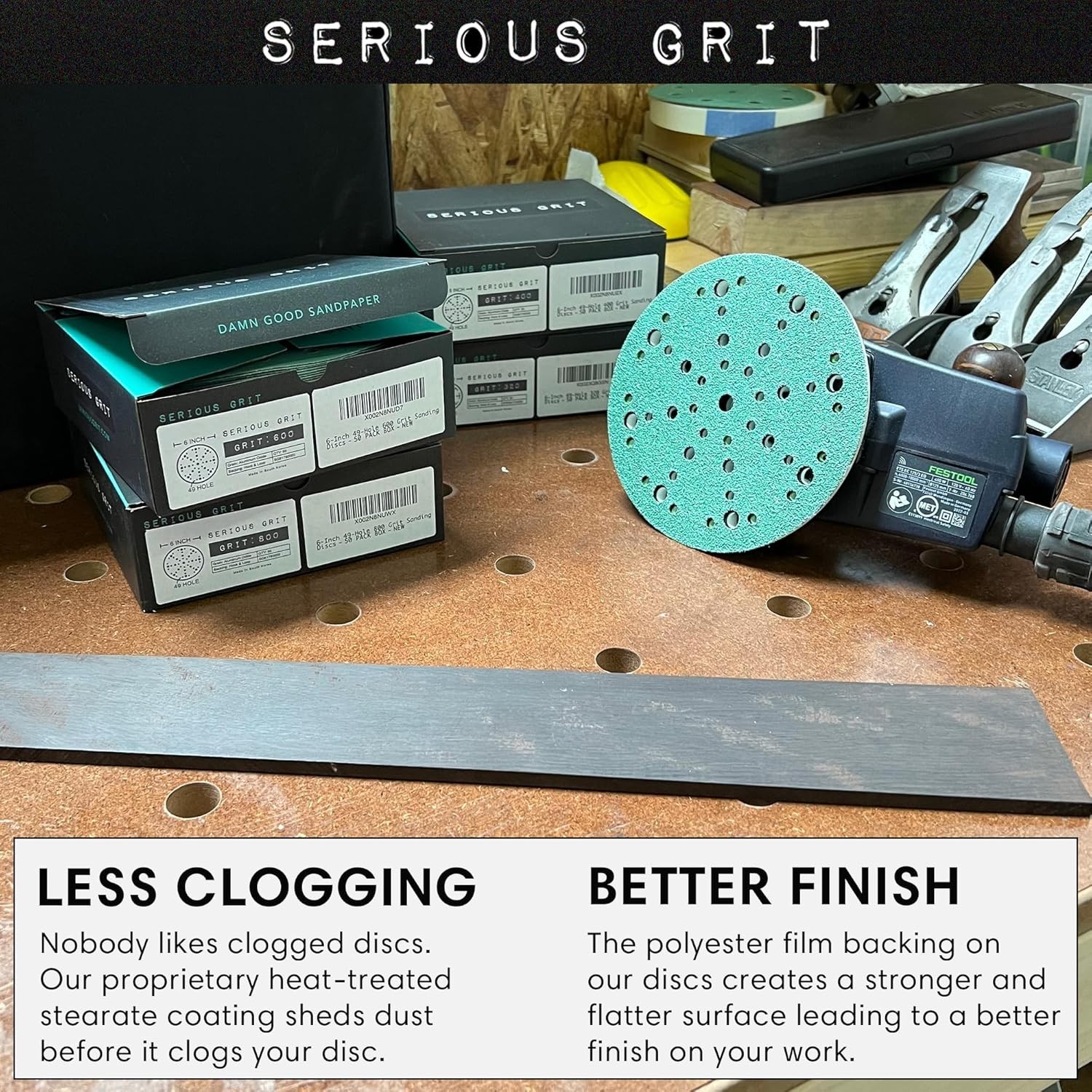 Versatile 6-Inch 49-Hole Sanding Discs with Mixed Grits – Ideal for All Surfaces