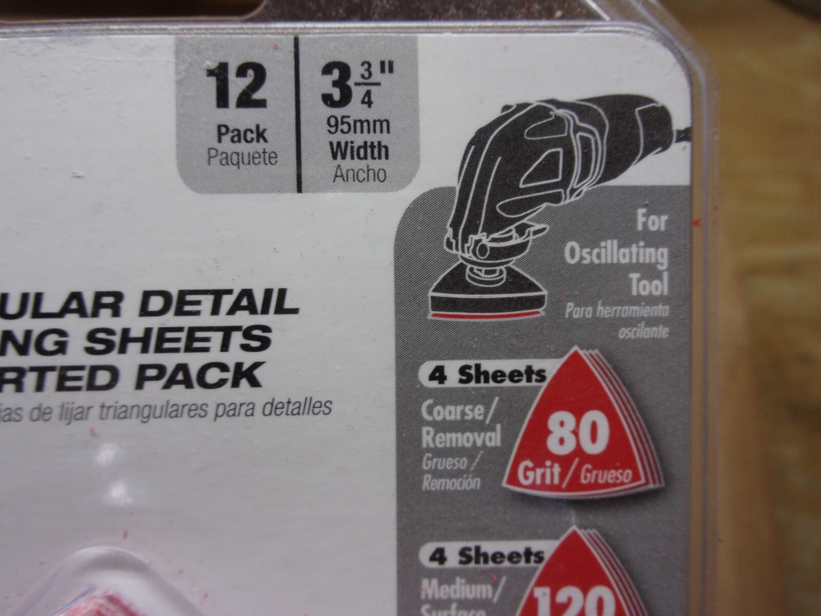NEW DIABLO 12pc. TRIANGULAR DETAIL SANDING SHEETS (80/120/220) # DCT334ASTH12G