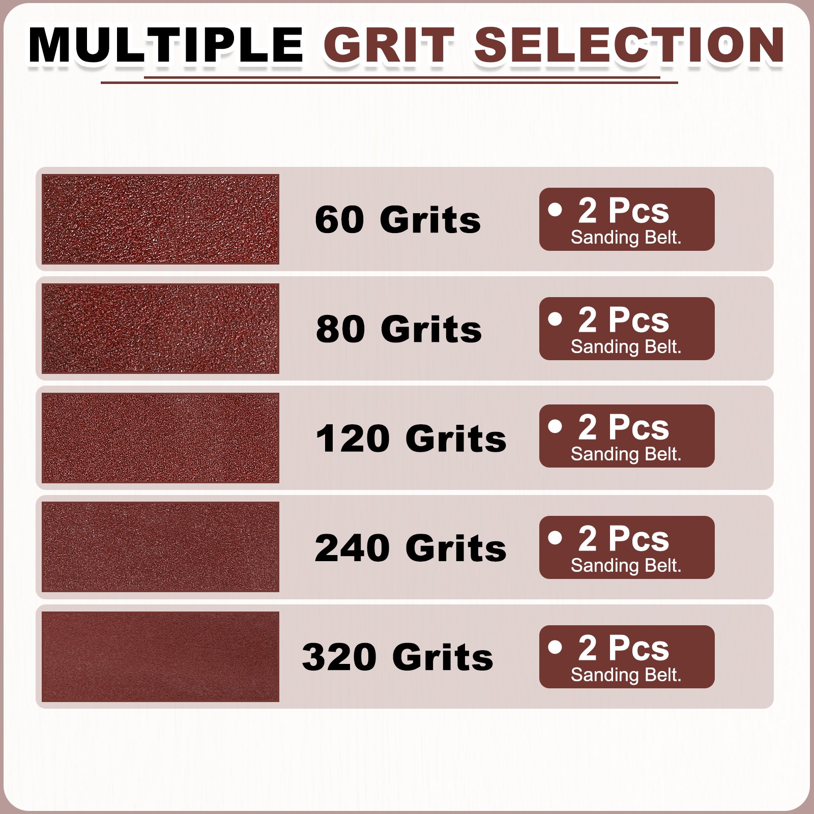 4 x 36 Inch Sanding Belts, 10 Pcs 60/80/120/240/320 Grits Aluminum Oxide