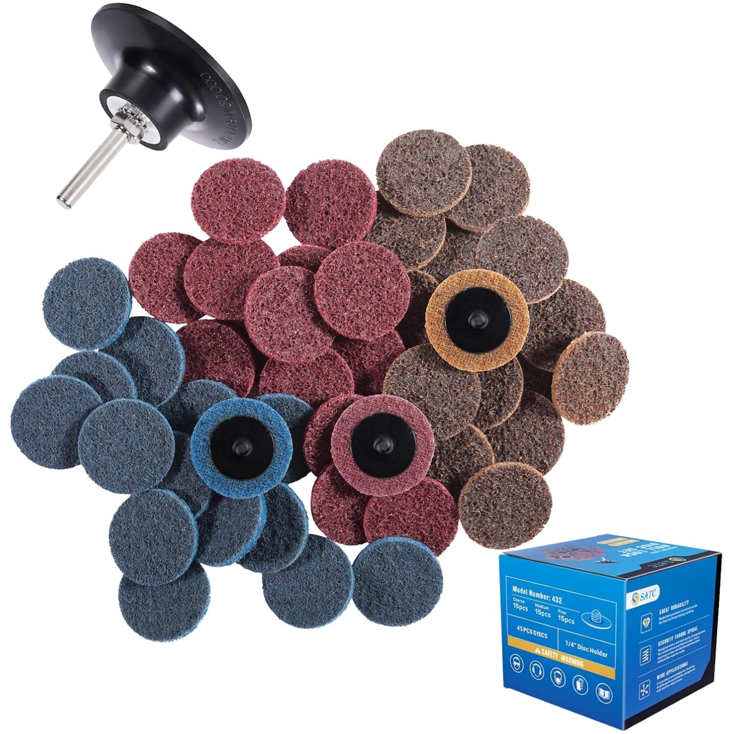 2 Inch Quick Change Sanding Discs Set – 46PCS with Fine, Medium & Coarse Grits