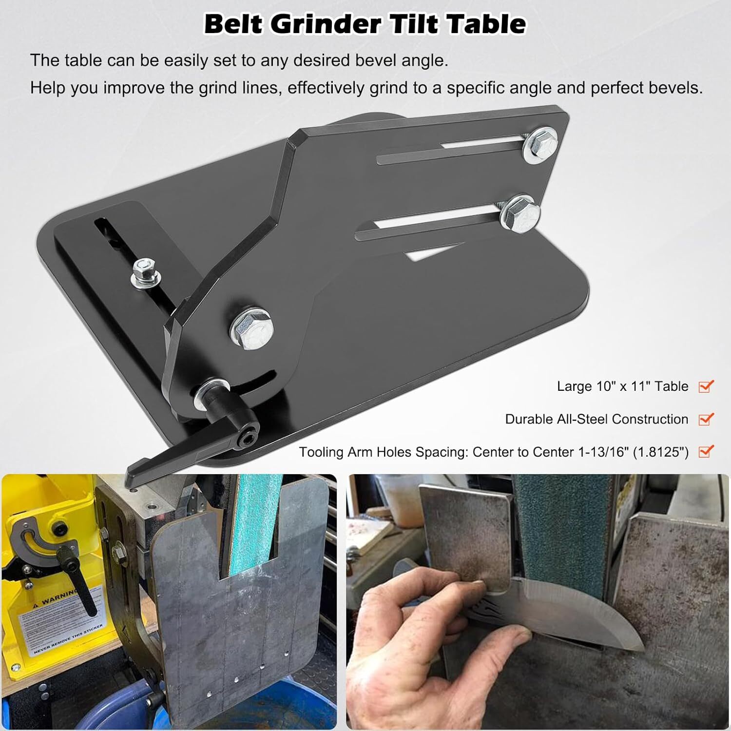 Belt Grinder Tilt Table Fit Most 2×72″ Knife Grinders For Knife Bevels Making