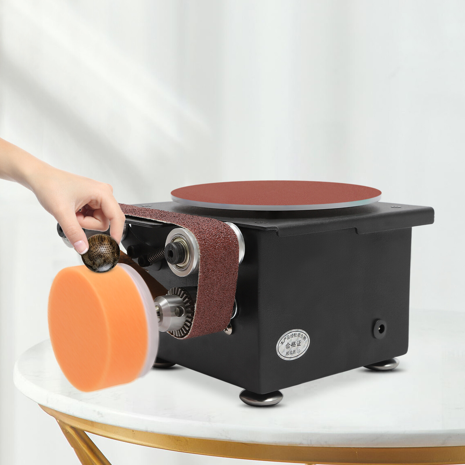 6inch Mini Belt Disc Sander Edge Sharpener Electric Bench Polisher Tools Kit