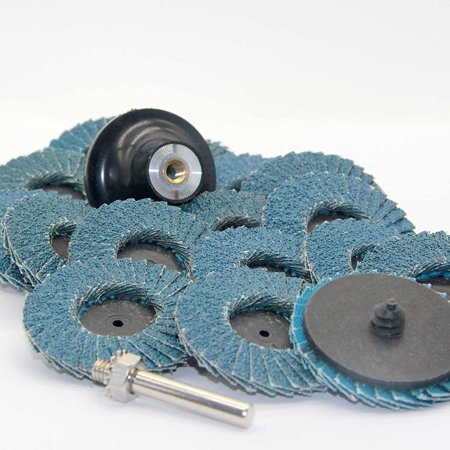 11PCS 2in R Type Flap Disc Quick Change Sanding Discs with 1/4″ Shank Pad Holder