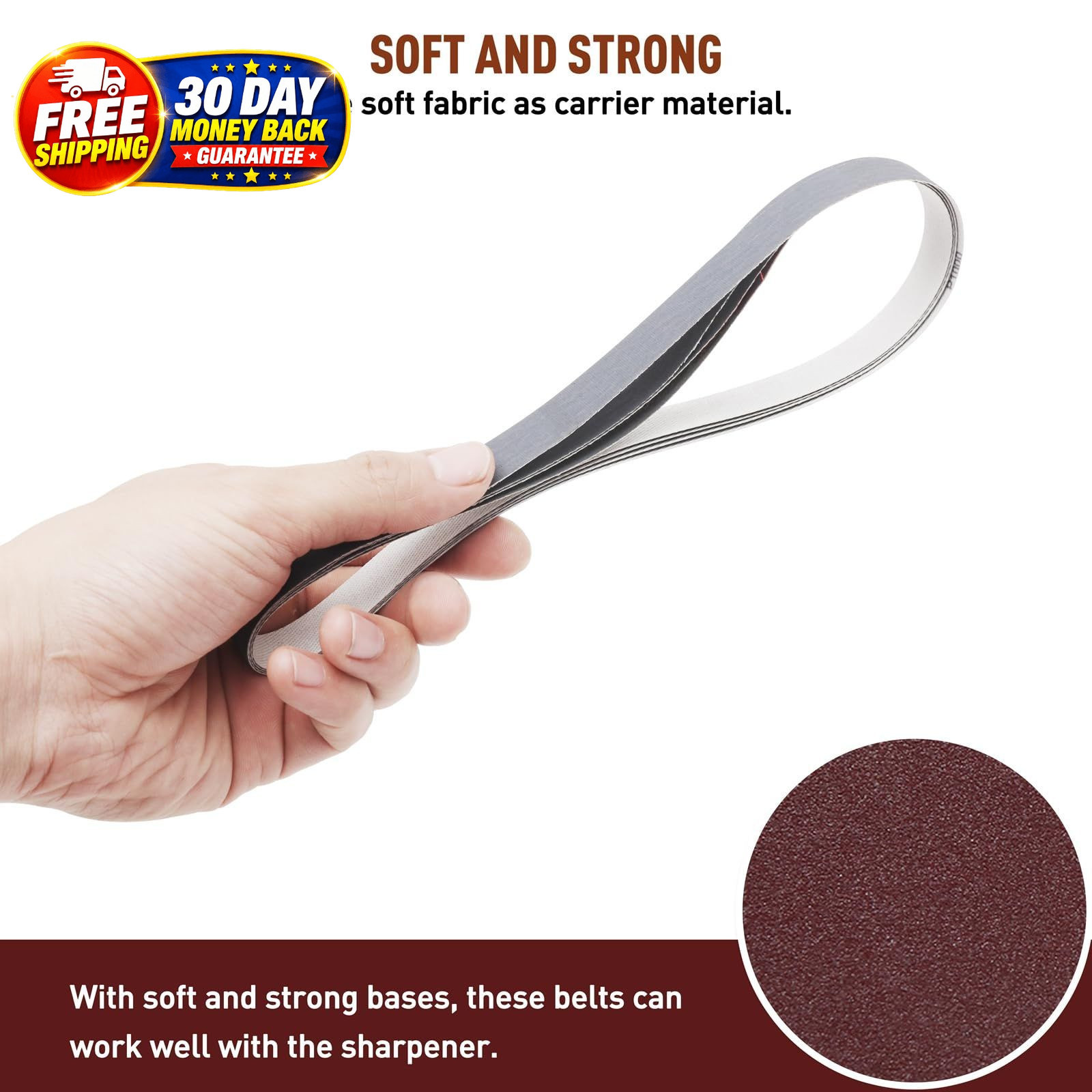 36 Pcs Sanding Belts Set 1/2×18 Assorted Grits for Belt Sander Woodworking