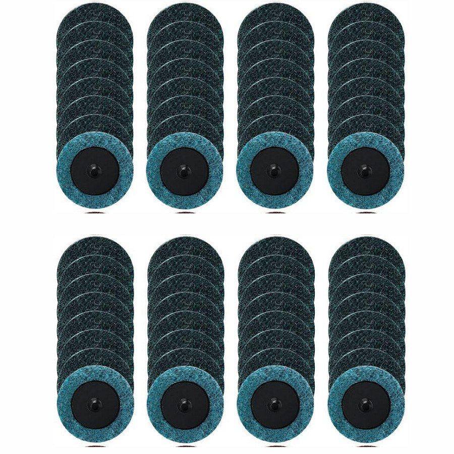 25PCS 2 inch Non-Woven Roll Lock Quick Change Sanding Discs Pads Fine Grit 75MM