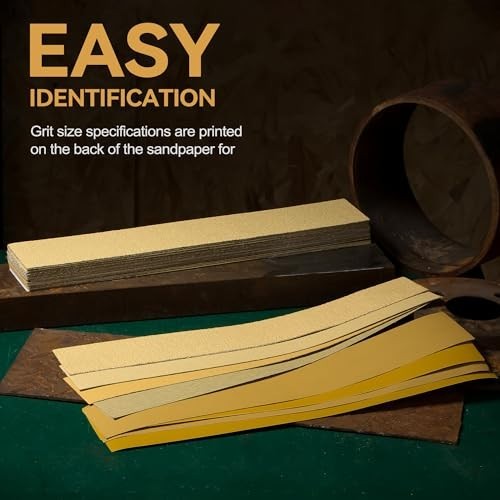 40 PCS Premium Assorted Grit Gold PSA Longboard Sandpaper Sheets 2-3/4″ x 16-…