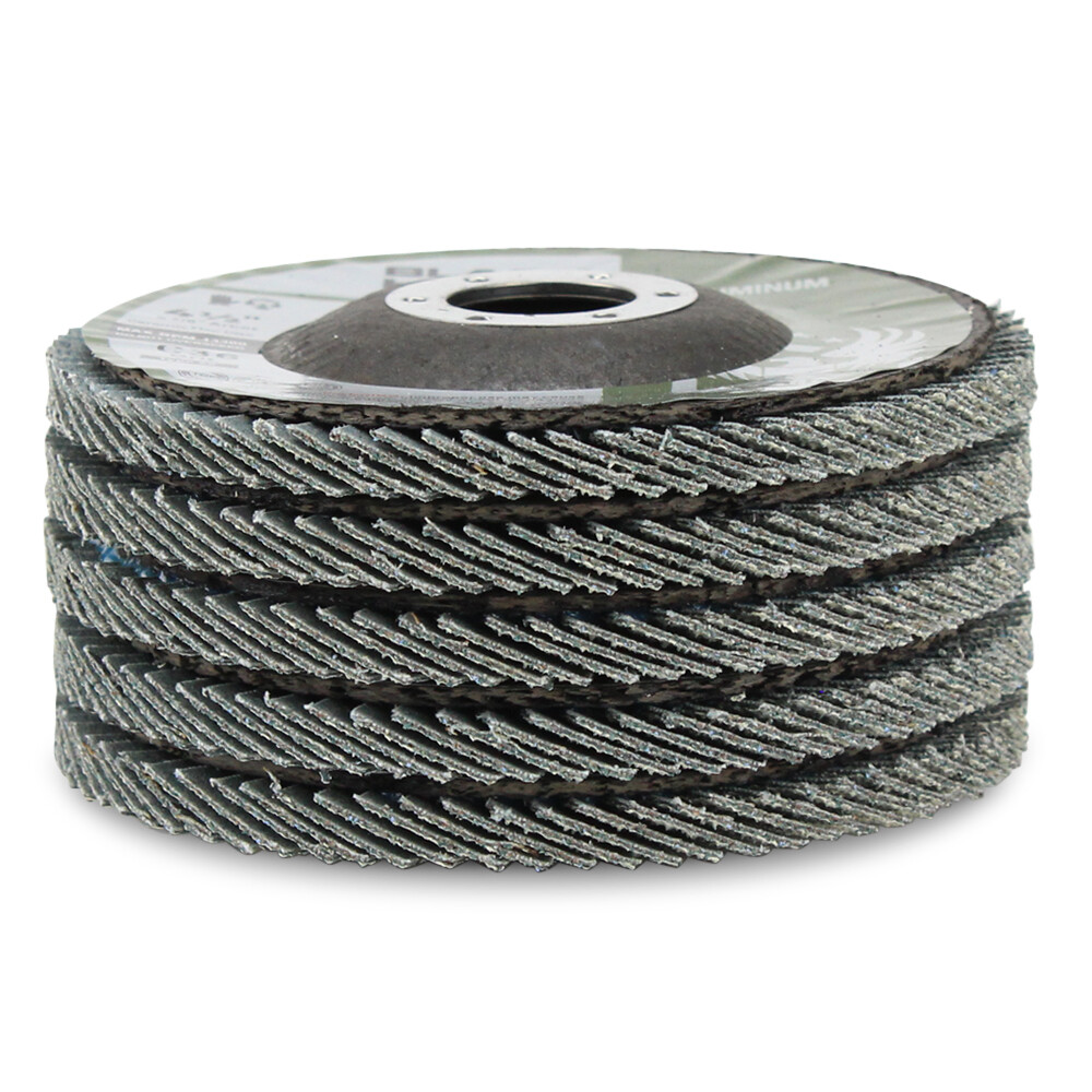 5 Pack – 4.5″ x 7/8″ BHA 36 Grit Stearate Coated Flap Discs for Aluminum T27