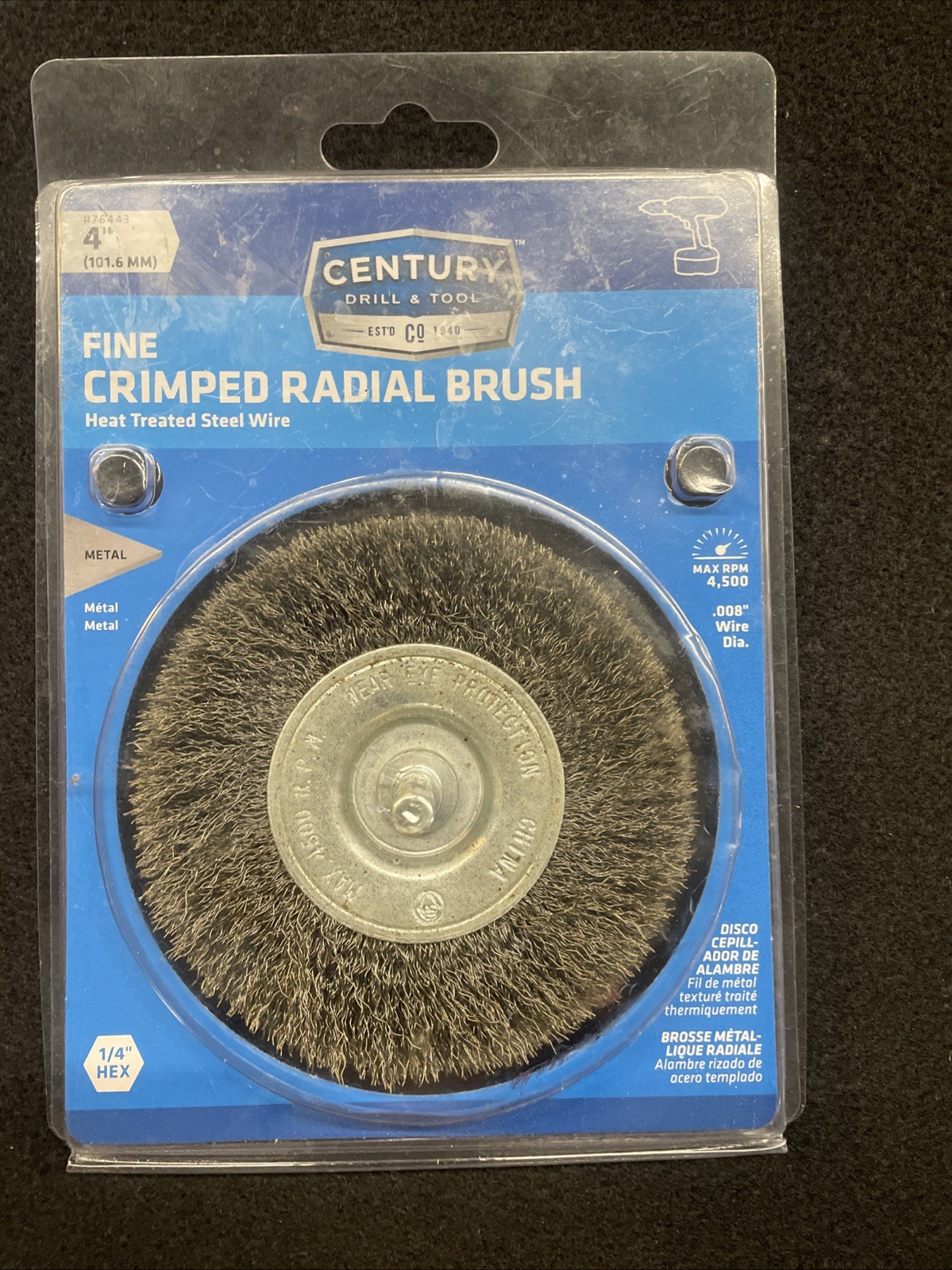 Century Drill & Tool 76443 4″ Fine Crimped Radial Brush Factory Sealed