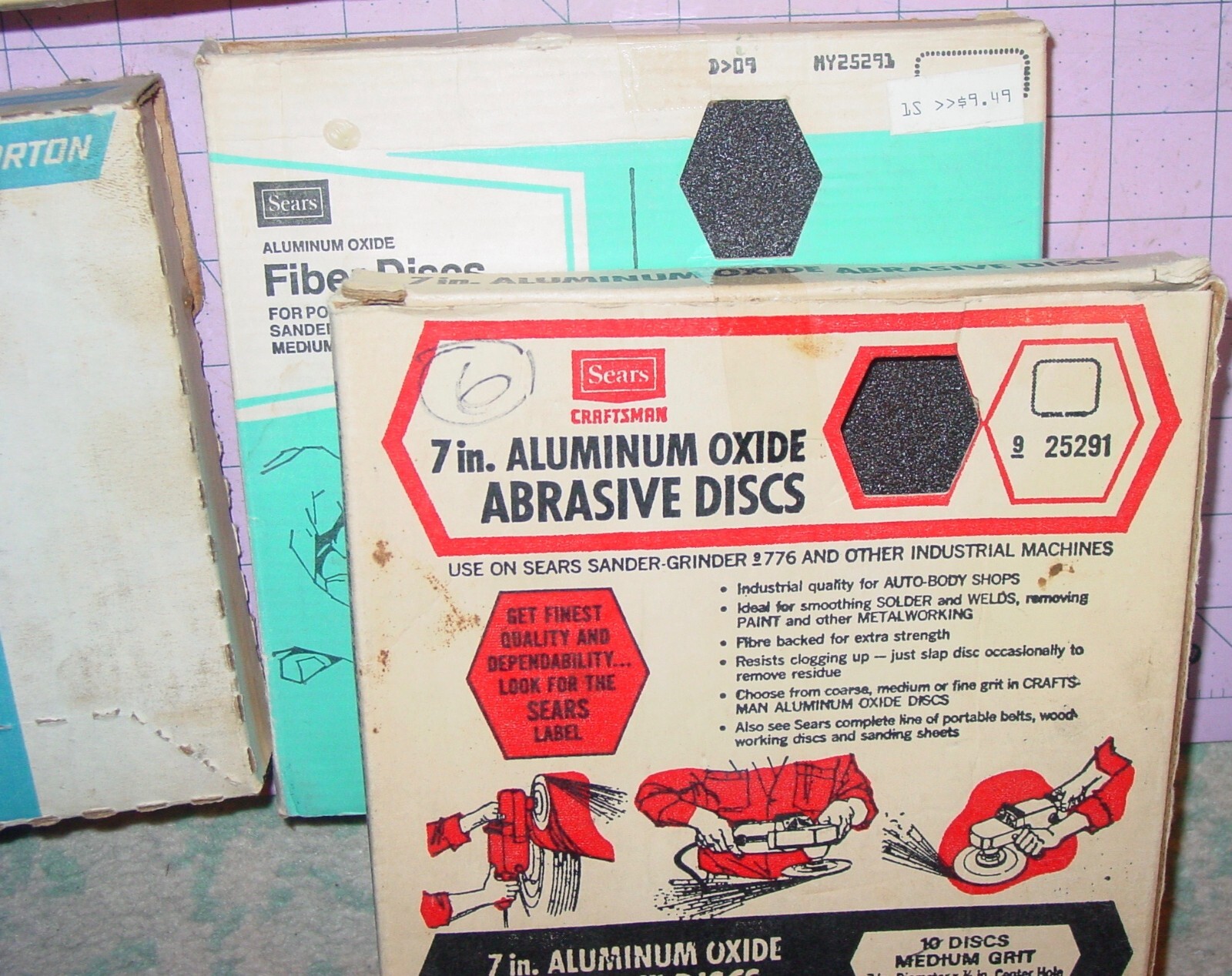 Fiber Resin Sanding 145 Discs Aluminum Oxide Large Mix Lot Sears Norton USA NOS