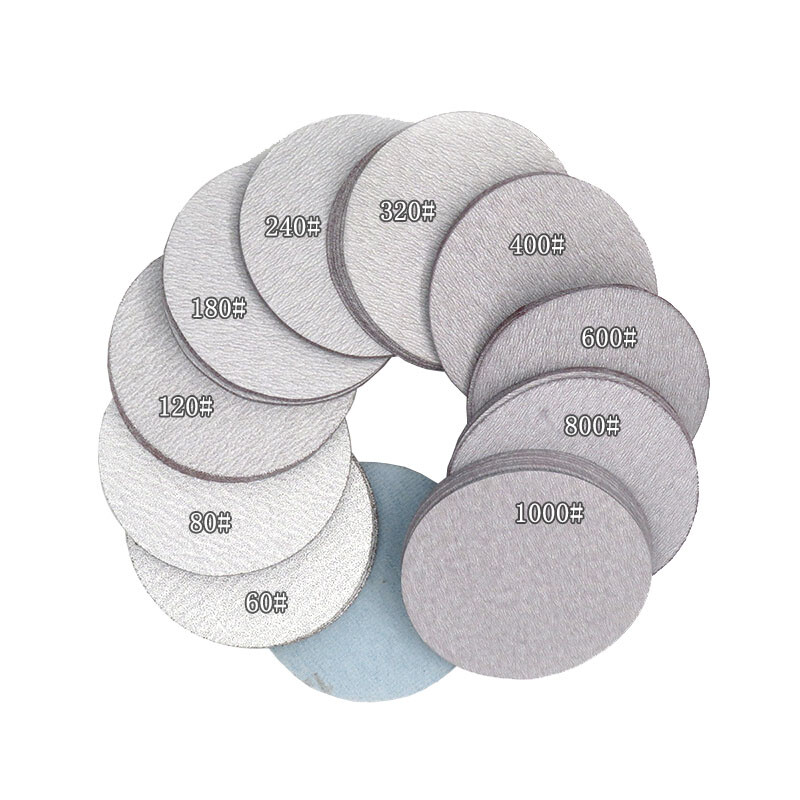 6 Inch 150mm Flocking White Sand Dry Grinding Sandpaper Disc 60~1000# Hook &Loop