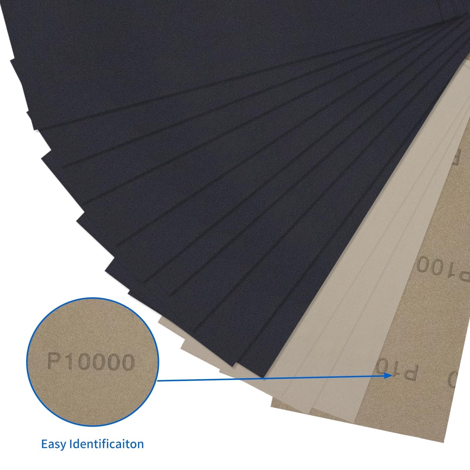 Ultra Fine Sandpaper Set 400-20000 Grit Wet Dry 9×3.6 Inch for Wood, Metal, Auto