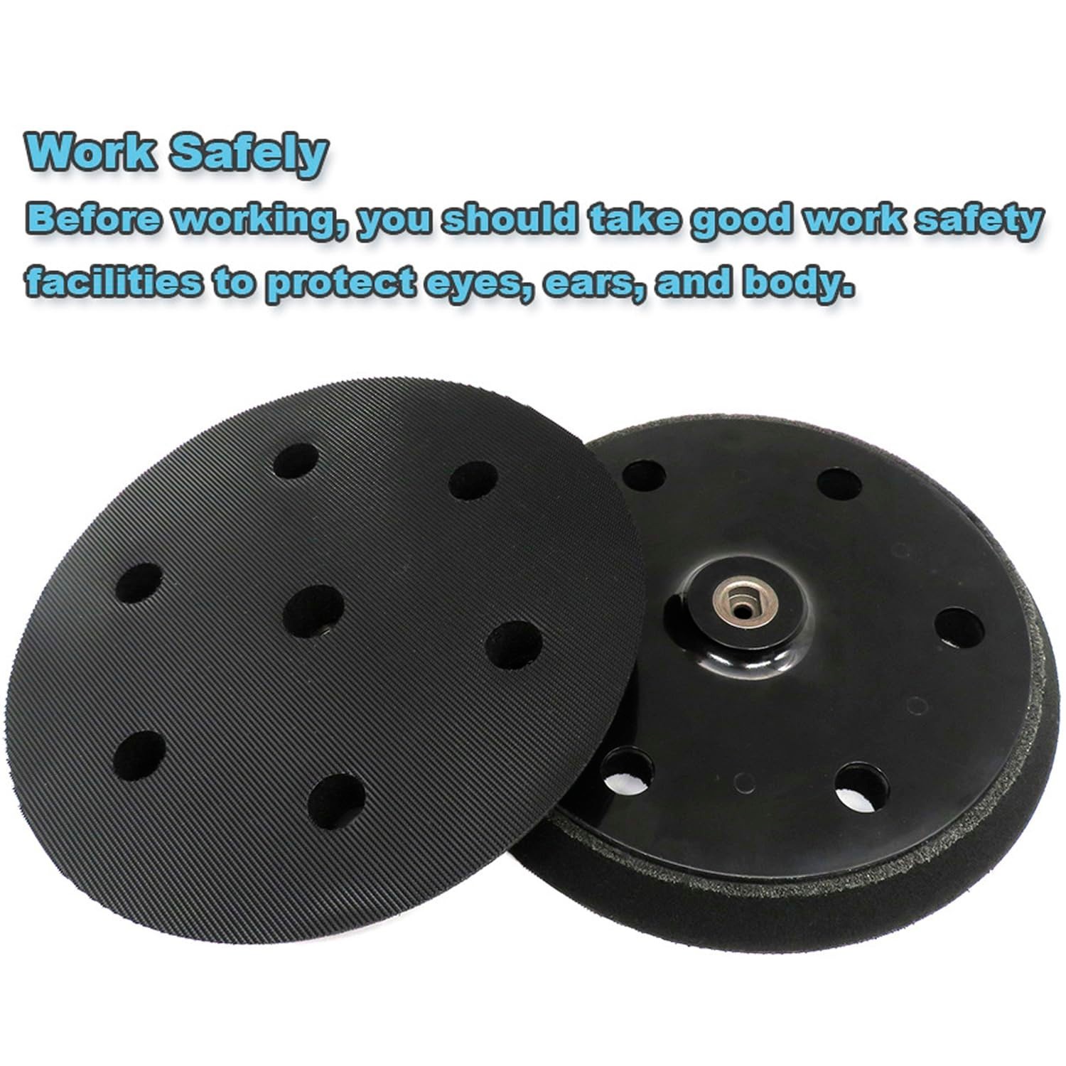 2 Pack 9 inch 6 Hole Hook and Loop Replacement Backing Pad for Orbital Sander