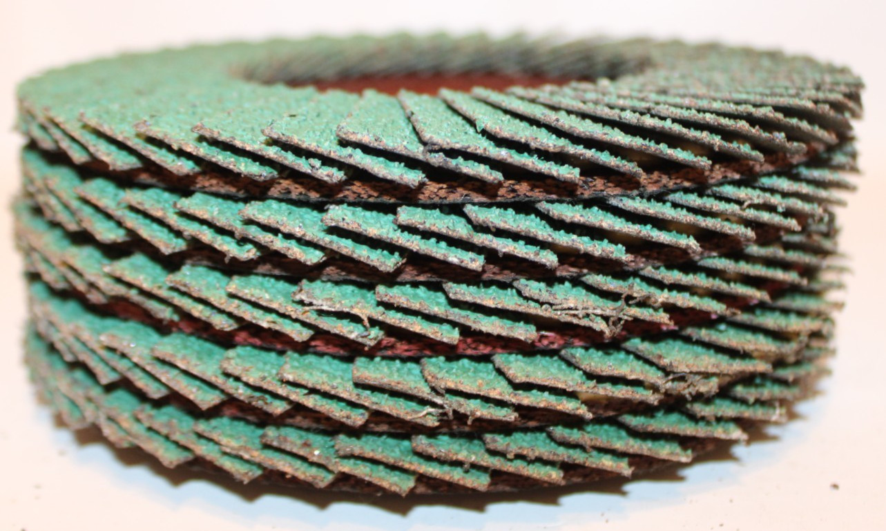 7″ x 7/8″ 24 Grit Flap Disc, FLAT Grinding Wheels, Fiber./Zir. Alum. – Lot of 5