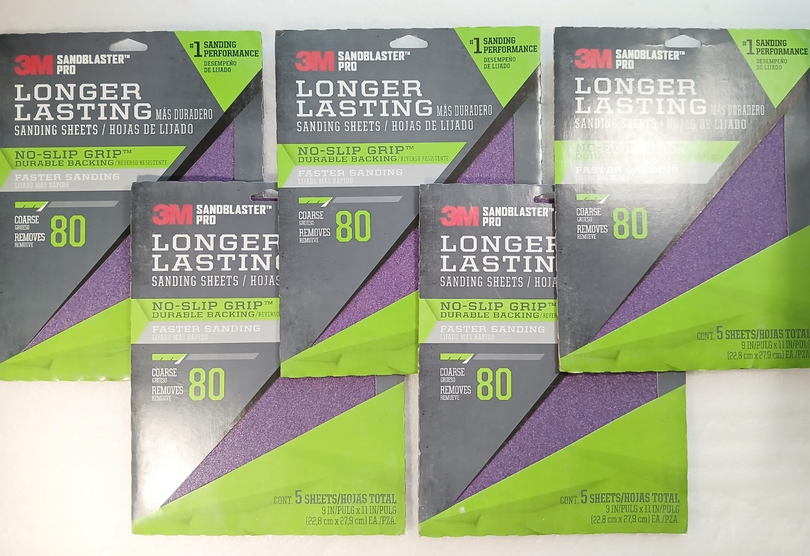 3M SandBlaster Pro 80 Grit Sanding Sheets – 25 Sheets (5 Packs of 5)