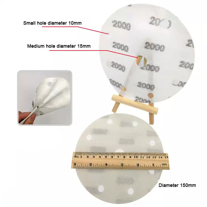 6″ 150mm 9 Hole Wet&Dry Sanding Disc 600-5000Grit Sandpaper Film Hook&Loop Pads